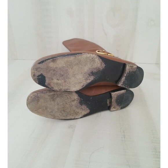 GUCCI Leather Riding Boots Side buckle Brown Sz 37.5 US 6.5 SEE PICTURES USED - Picture 9 of 12